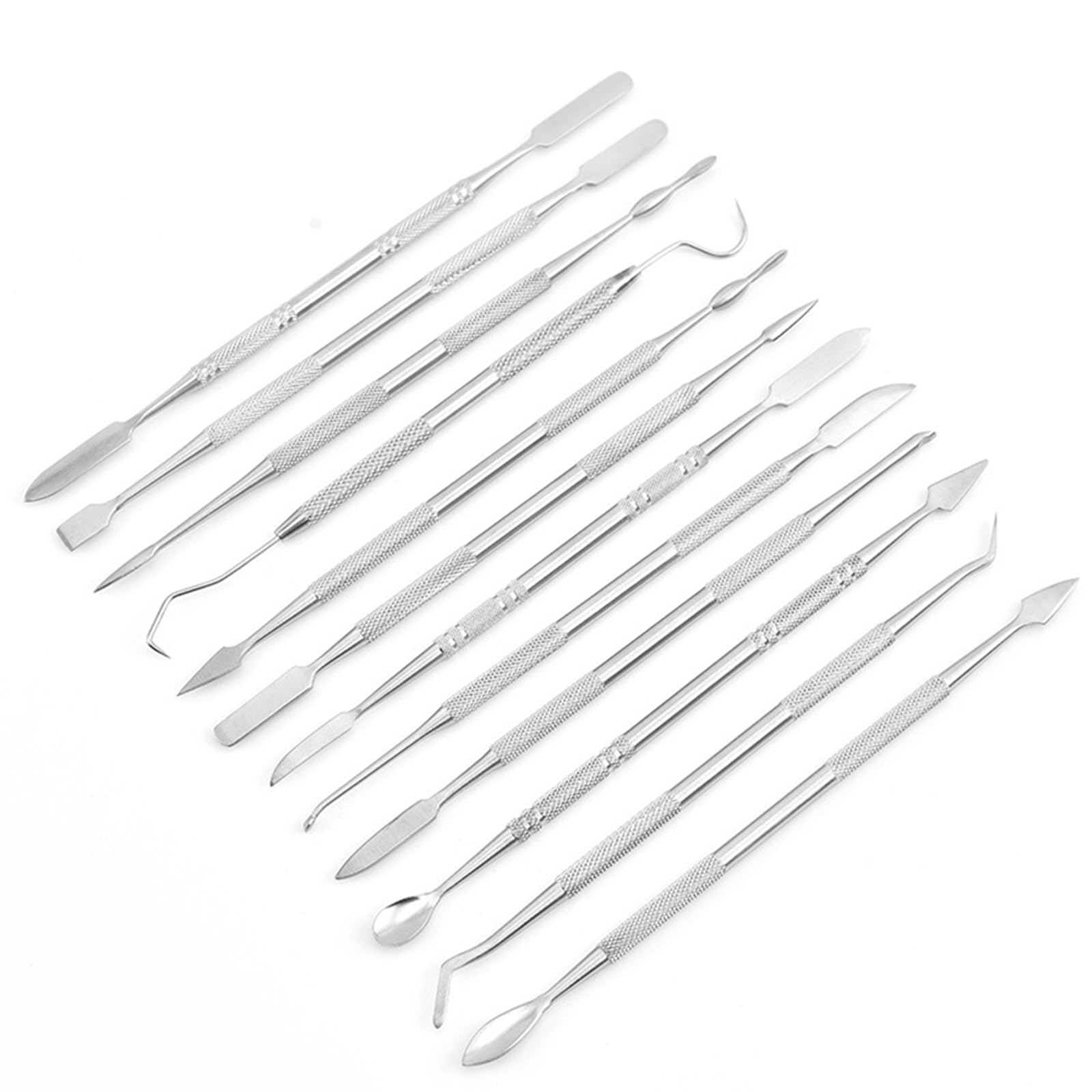 12 pezzi di strumenti per intagliare cera. Doppia estremità in acciaio inox per scolpire argilla, intaglio, kit per manicure, strumenti per fai da te per scolpire, dettagli, intaglio in ceramica