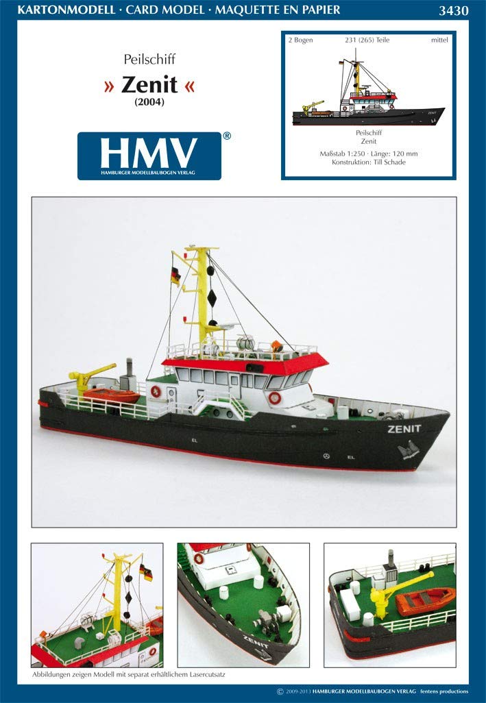 HMV 3430 Papermodel Survey Vessel Zenit