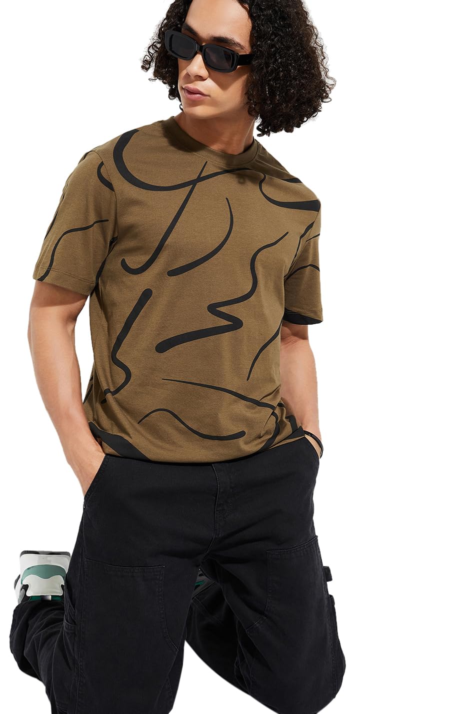 Men Cotton URB_N Slim Fit Printed T-Shirt-image-3