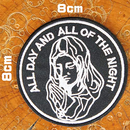 Amazon.co.jp: 刺繍アイロンワッペン アップリケ パッチ【一日中そして  