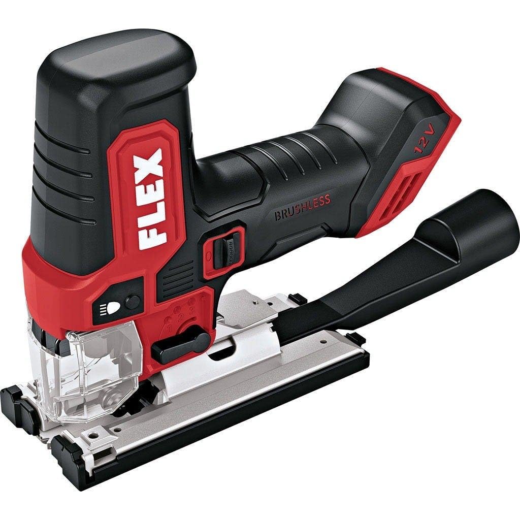 Flex Sierra de calar Batería de 12 V JSP 12-EC C (ergonómico gracias a la superficie SoftGrip, toma de succión Ø 27 mm, con luz LED, motor sin escobillas) 531316
