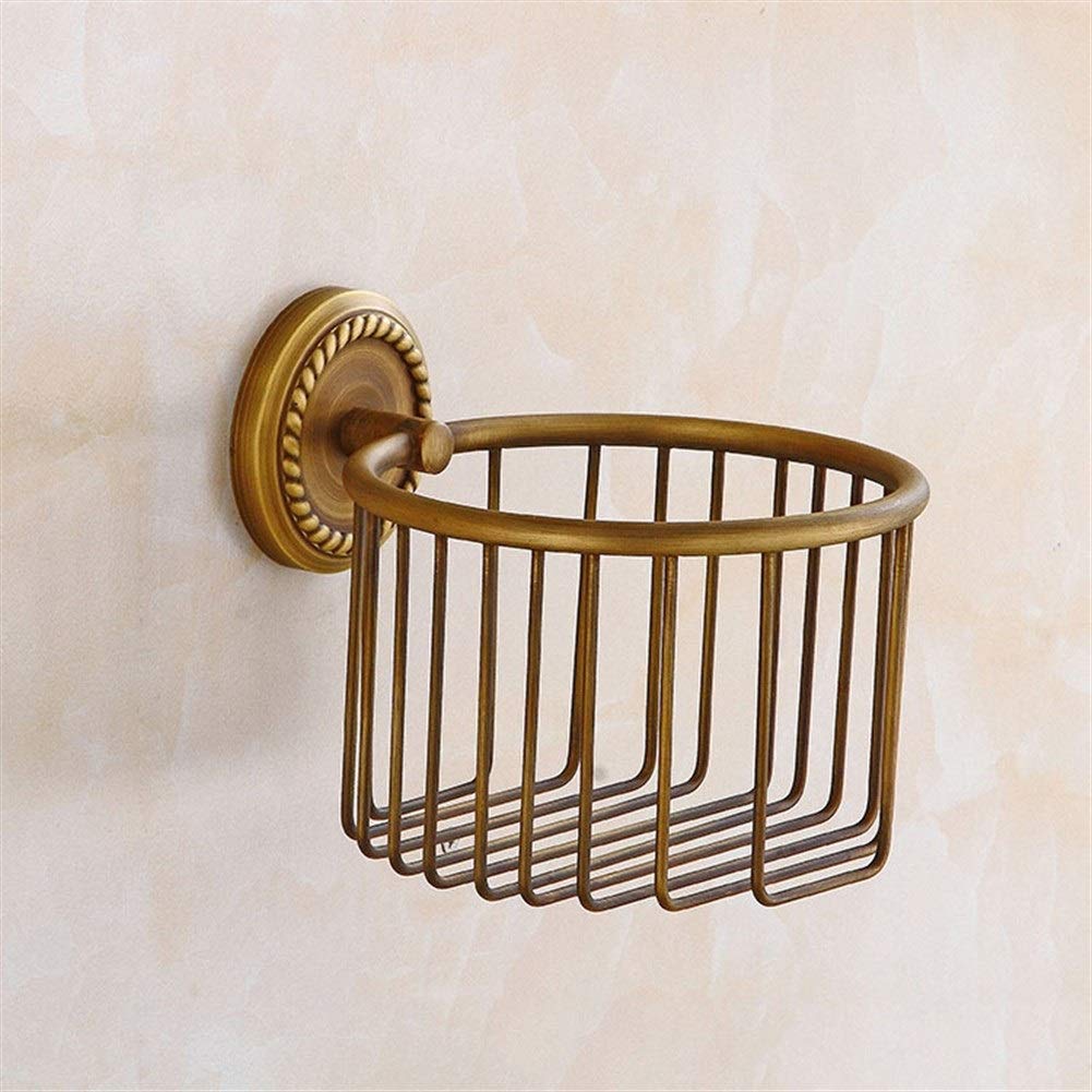 Toilet Roll Holder Toilet Paper Holder Wall Mounted Vintage Brass Roll Tissue Wire Basket Dispenser Tissue Paper Roll — view 4