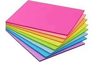 8x6 Inch Bright Colored Self-Stick Notes, 280 Sheets In Total