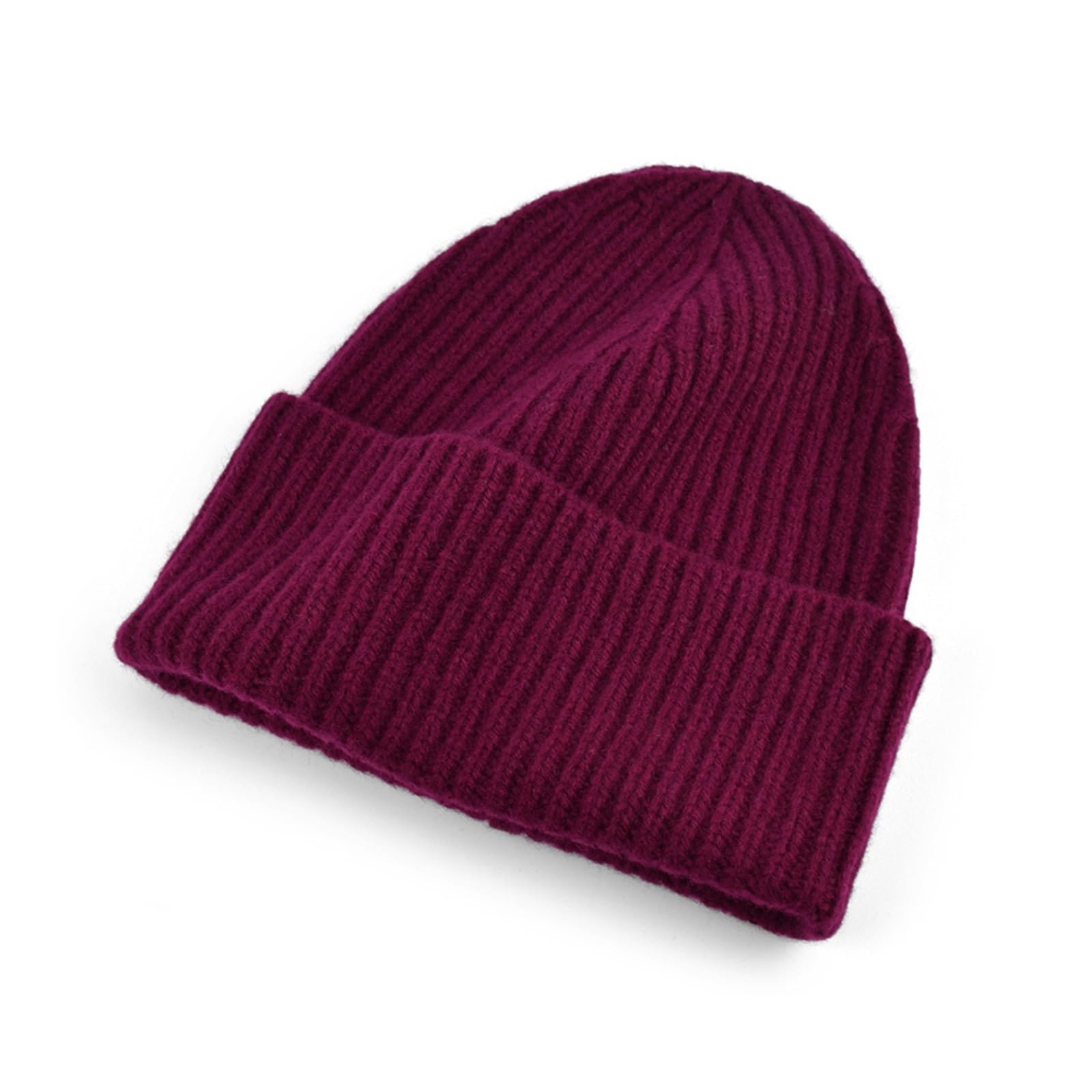 Genérico Gorros de color liso Mujer Hombre Cálido | Purple wine red