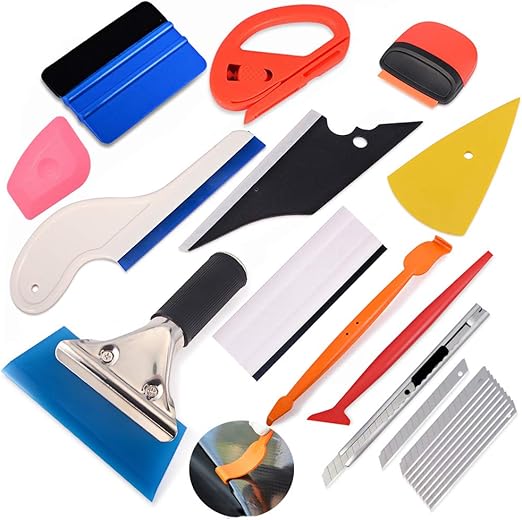 EHDIS Window Tint Tools Vinyl Wrap Tool Kit With Vinyl Squeegee,Vinyl Wrap Stick,Wrapping Paper Cutter, Utility Knife and Blades for Car Wrapping,Wallpaper Installation