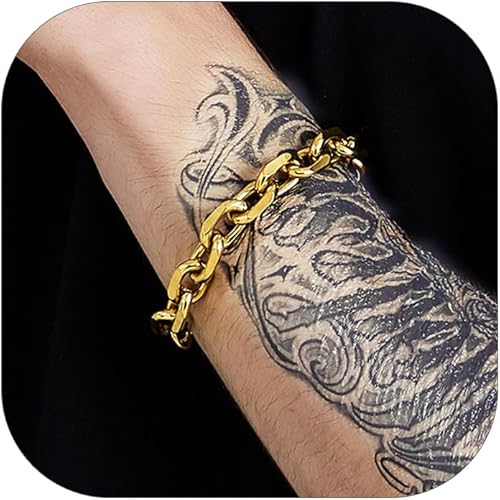 ChainsHouse Rolo - Pulsera de eslabones para hombre y mujer, 7mm 9mm 12mm (0.276 0.354 0.472 pulgadas) de ancho, 7.5 8.3 pulgadas de largo,