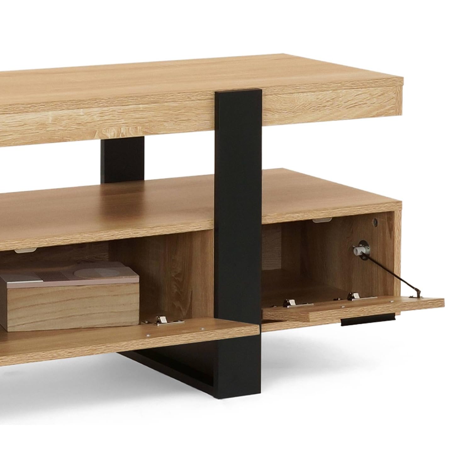 IDMarket Phoenix - Mueble de TV de 140 cm con cajones madera y negro