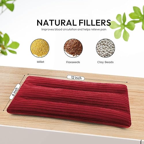 Miniatura 2 de Almohadilla térmica para microondas de 6 x 12 pulgadas, mini microondas, bolsa de frijol para microondas para cuello y hombros, almohada de calor