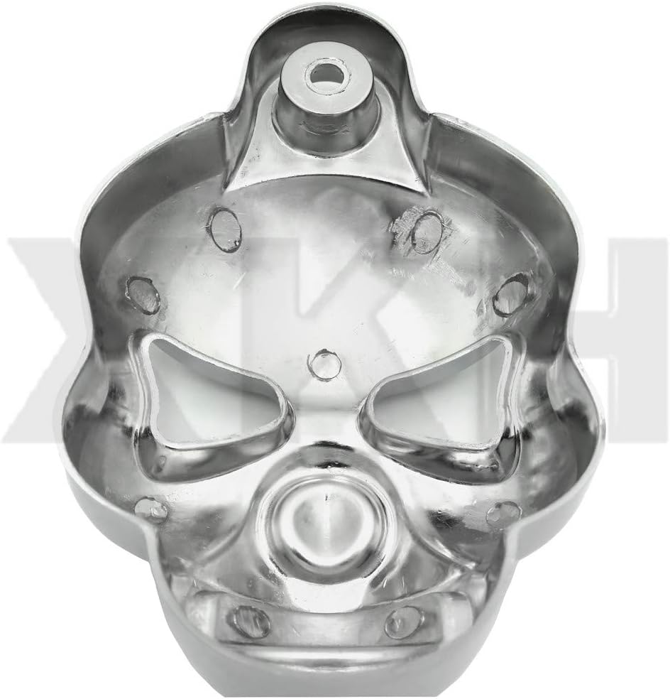 XKMT-Chromed skull Horn Cover Compatible With H-D Big Twins V-Rods Stock Cowbell 1992-2013 [B00YWCM0U0]
