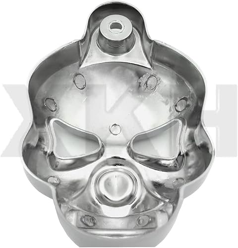 Miniatura 2 de SMT-Cubierta de cuerno de calavera cromada compatible con Harley Big Twins V-Rods Stock Cowbell 1992-2013 [B00RUEPWSE]