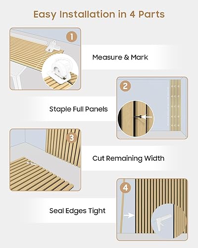Miniatura 6 de Paneles de pared acústicos, 2 paneles de pared insonorizados con listones de madera 3D para decoración de interiores, reducción de ruido para cine