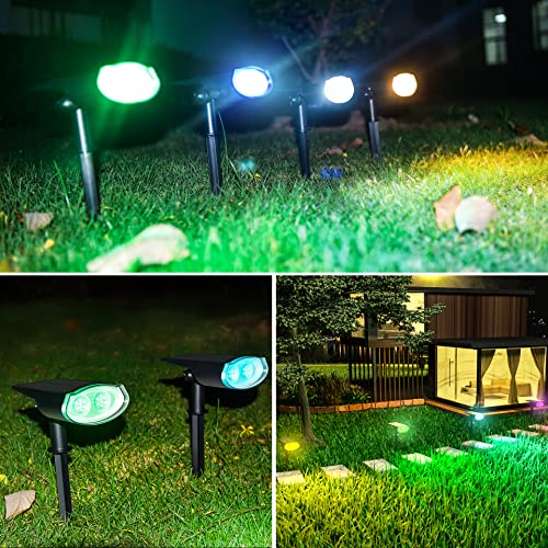 Anxbbo Solar Color Changing Spot Lights Outdoor, Waterproof 7 Colors16 Led Solar Landscape Spotlights, Solar Powered Multicolour Lights For Yard, Garden, Pathway, House, Christmas, 2 Pack #TOP7