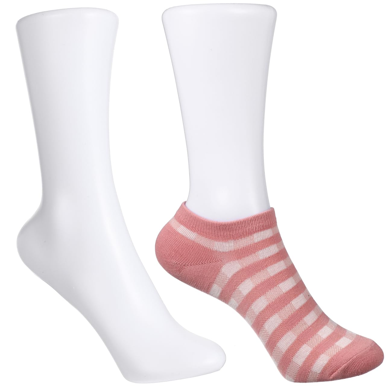 CLISPEED 2 pezzi modello di piedi femminile in manichino corto, espositore per calze, gioielli, cavigliera, pratico supporto per calze da donna, colore bianco