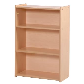 Childrens Factory Value Line Narrow 3-Shelf Toddler Bookshelf and Toy Organizer Shelves for Daycare, Playroom, Preschool