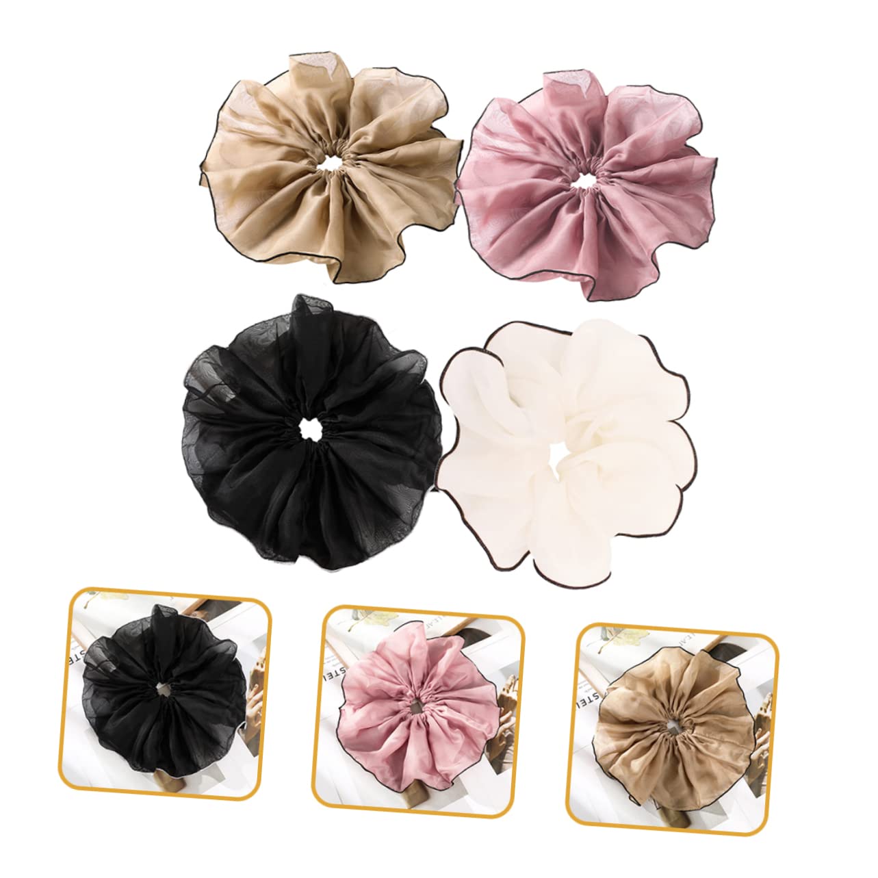Beavorty 16piezas Scrunchies De Gran Para Mujer Coleteros De Pelo Elásticos Neutros Para Peinados De Fiesta y