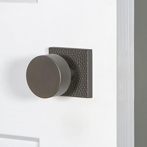 Miniatura 2 de Viaggio Quadrato - Roseta martillada doble con pomo de latón Circolo en gris titanio