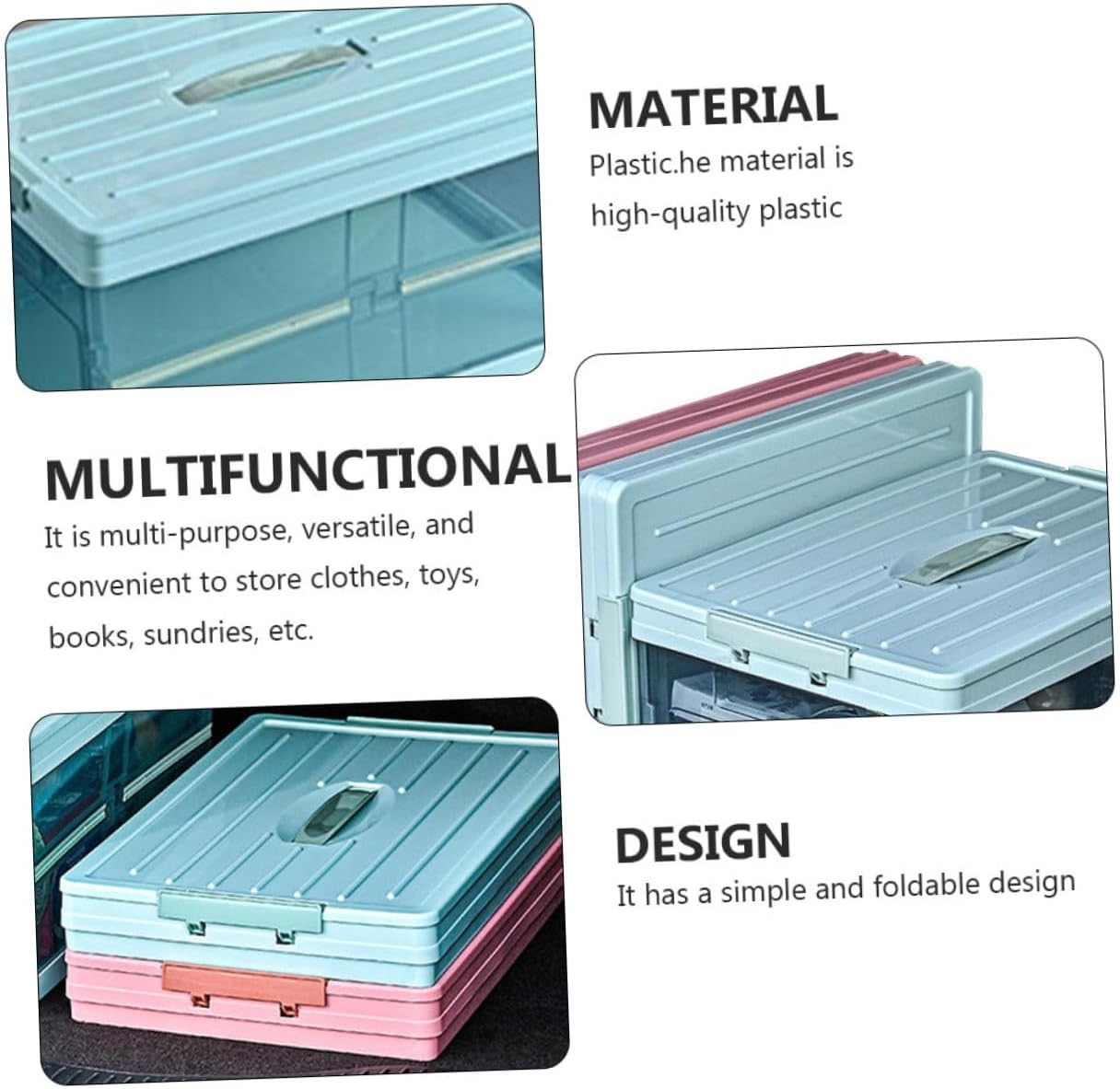 1pc Transparent Foldable Storage Box Versatile Home Organizer for Clothes Toys and Sundries Container Lid Capacity for Bedroom and Living Room Use