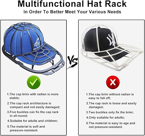 Miniatura 5 de Eiito Lavadora de sombreros para lavadora, paquete de 2 limpiadores de sombreros para gorras de béisbol, moldeador de sombreros para lavavajillas