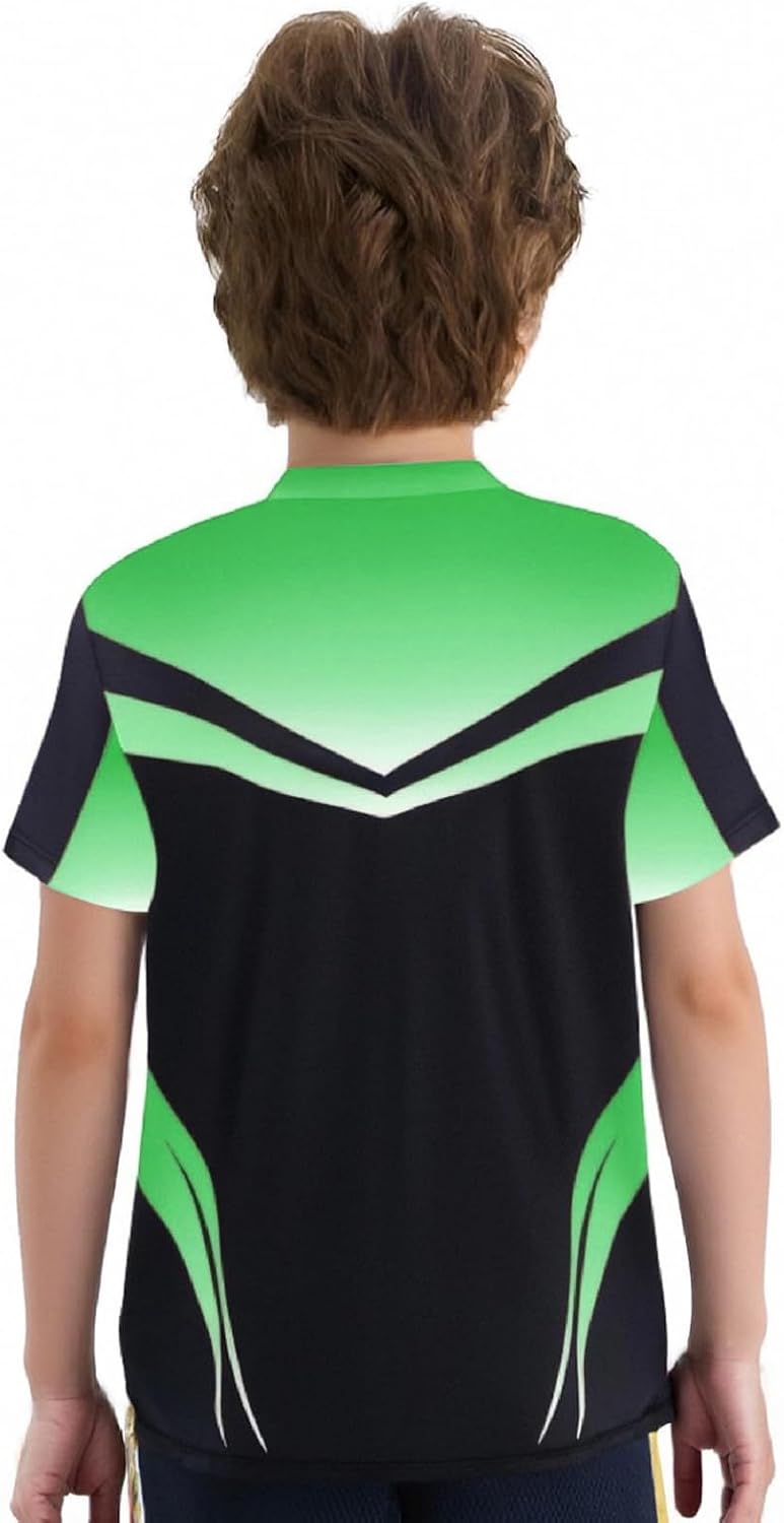 TiaoBug Kids Girls Boys 2pcs Boxer Costumes Letter Printed Boxing Shorts And Short Sleeve T-shirt Set Green 14 Years
