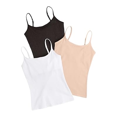 PACT Organic Cotton Shelf Bra Camisole 3 Pack Women