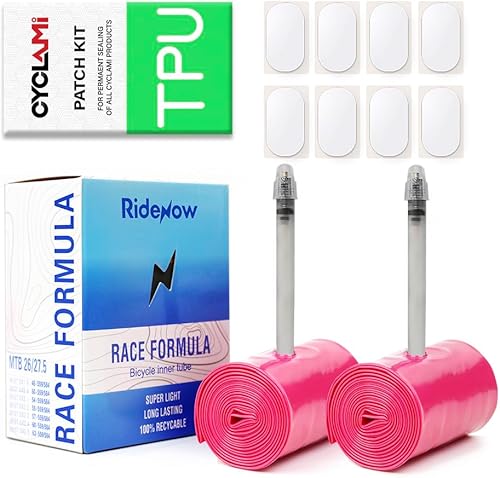 Paquete de 2 tubos interiores de bicicleta de TPU ultraligeros de 0.94 oz (24 g), 700C, neumático de bicicleta de 28 pulgadas, tubo de bicicleta