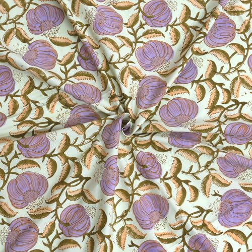 Image of TOAI Hand Block Printed Bedsheet | Bed Spread Flatsheet Bed Sheet | Pure Cotton | Queen Size 90 inchx108 inch | 300 TC Long Staple Cotton | 2 Reversible Pillow Covers |Royal Moments