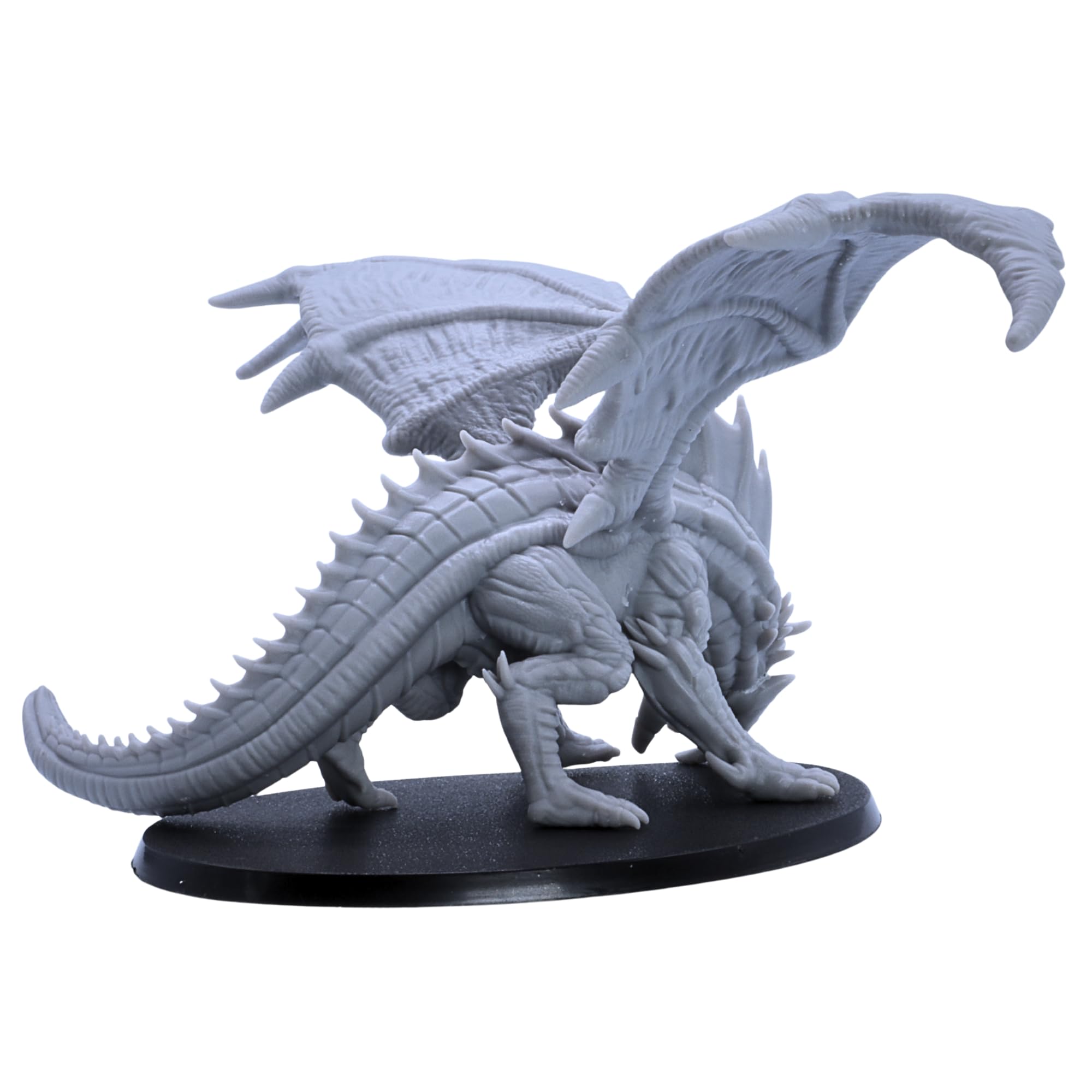 Giant Red Dragon - Fantasy Miniature Figure with 120mm x 92mm Oval Base, Grey, 6cm - Image 4