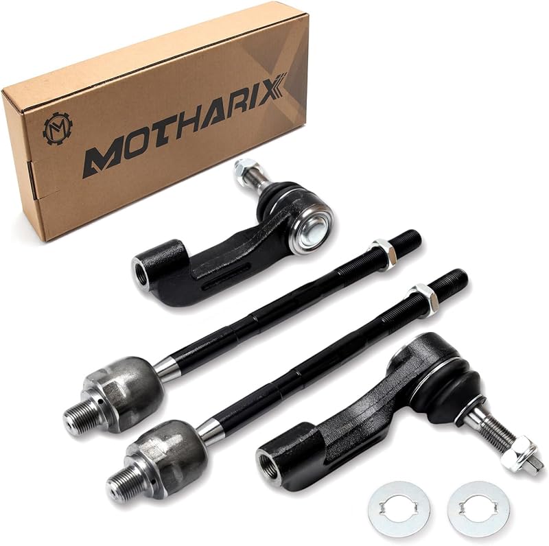 Kit de terminais de direção internos e externos dianteiros MOTHARIX para Jeep Liberty e Dodge Nitro – 4 peças