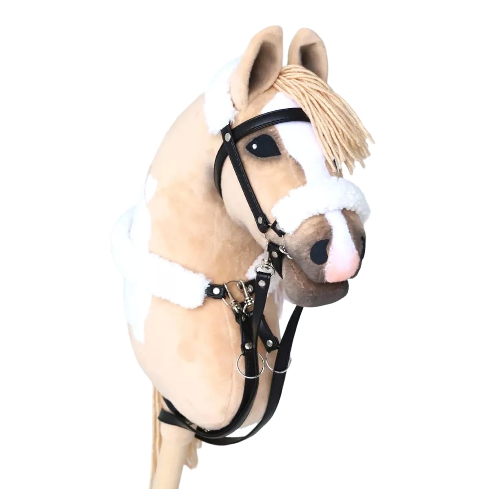 Realistic Plush Horse Head Prop on Wood Stick for Role Play and Party Fun Party Props