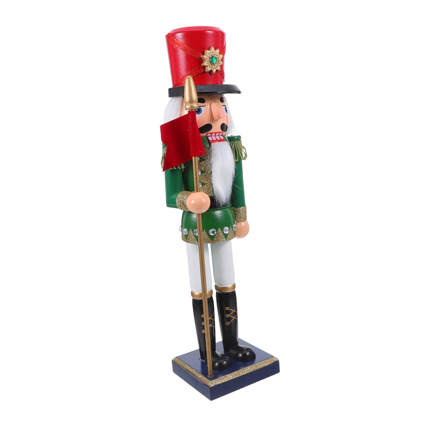IMIKEYA Holzsoldat Nussknacker Dekoration für Fensterbank und Kaminsims Traditionelle Weihnachtsfigur mit Handbemaltem Design für Küche und Wohnzimmer