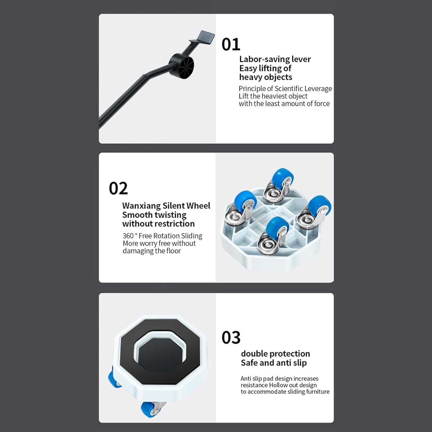 Furniture Mover Set Lifting Moving Furnitures Helper Washing Machine Refrigerator Transport Tool Sofa Mover Roller Wheel Furniture Moving Transport Roller