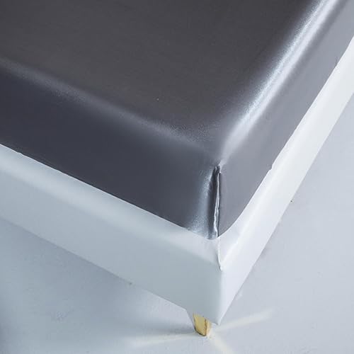 Miniatura 4 de Sábanas suaves, de microfibra cepillada de satén de color sólido, funda de colchón fresca de seda de hielo de verano para cama individual y doble,