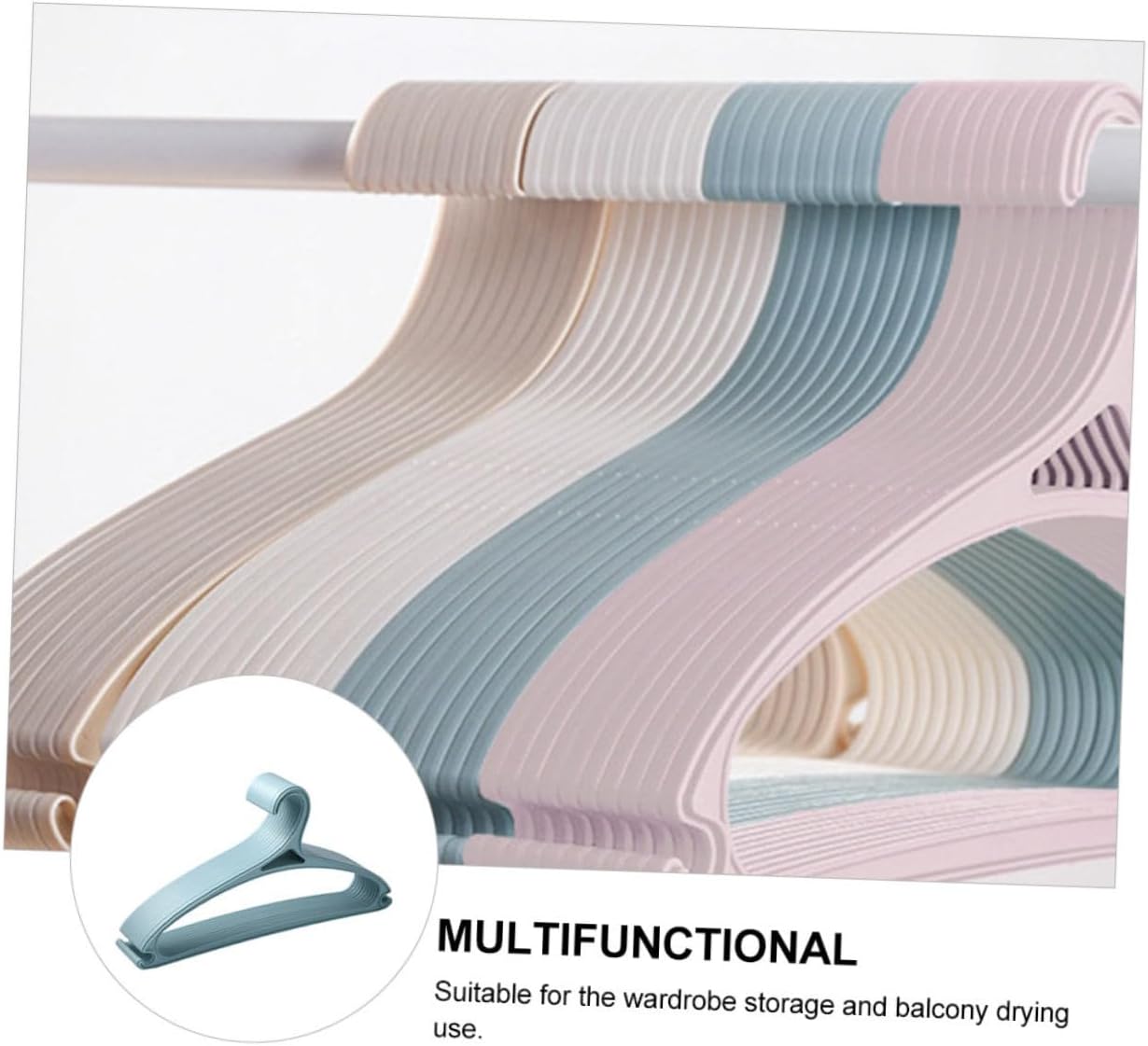 10pcs Non-Slip Plastic Clothes Hangers Household Storage Holders Lightweight Wardrobe Organizers for Skirts Coats Balcony Drying