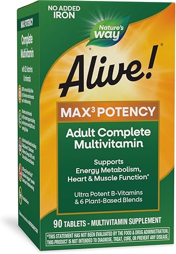 Nature s Way Alive Energizante de alimento completo Multi vitamina de MáximaPotencia 90 tabletas