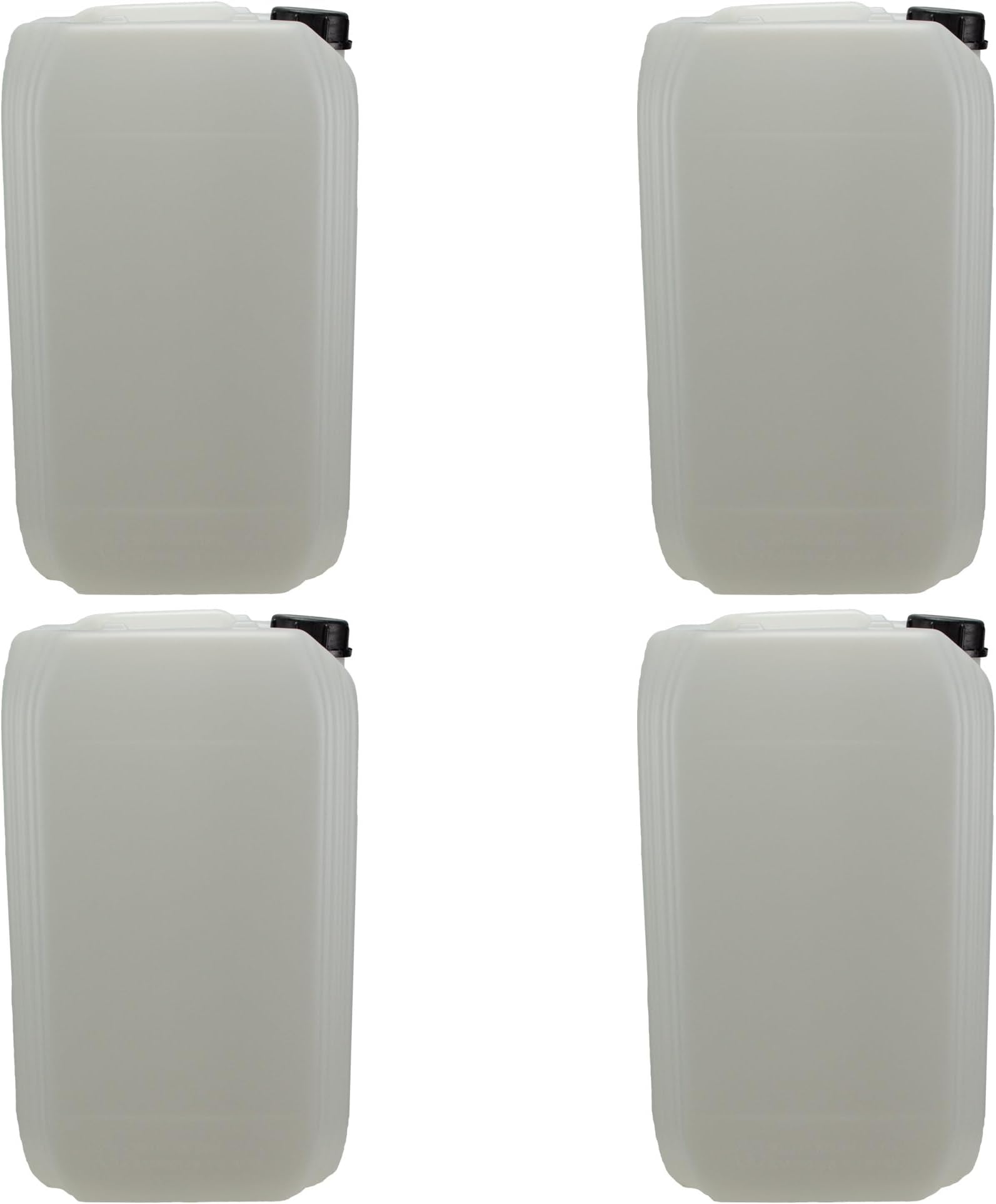 ITP Packaging 4 PACK - 25 Litre Plastic Jerry Can with T/E Cap for Camping, Caravanning, Boating Water Transportation and Storage