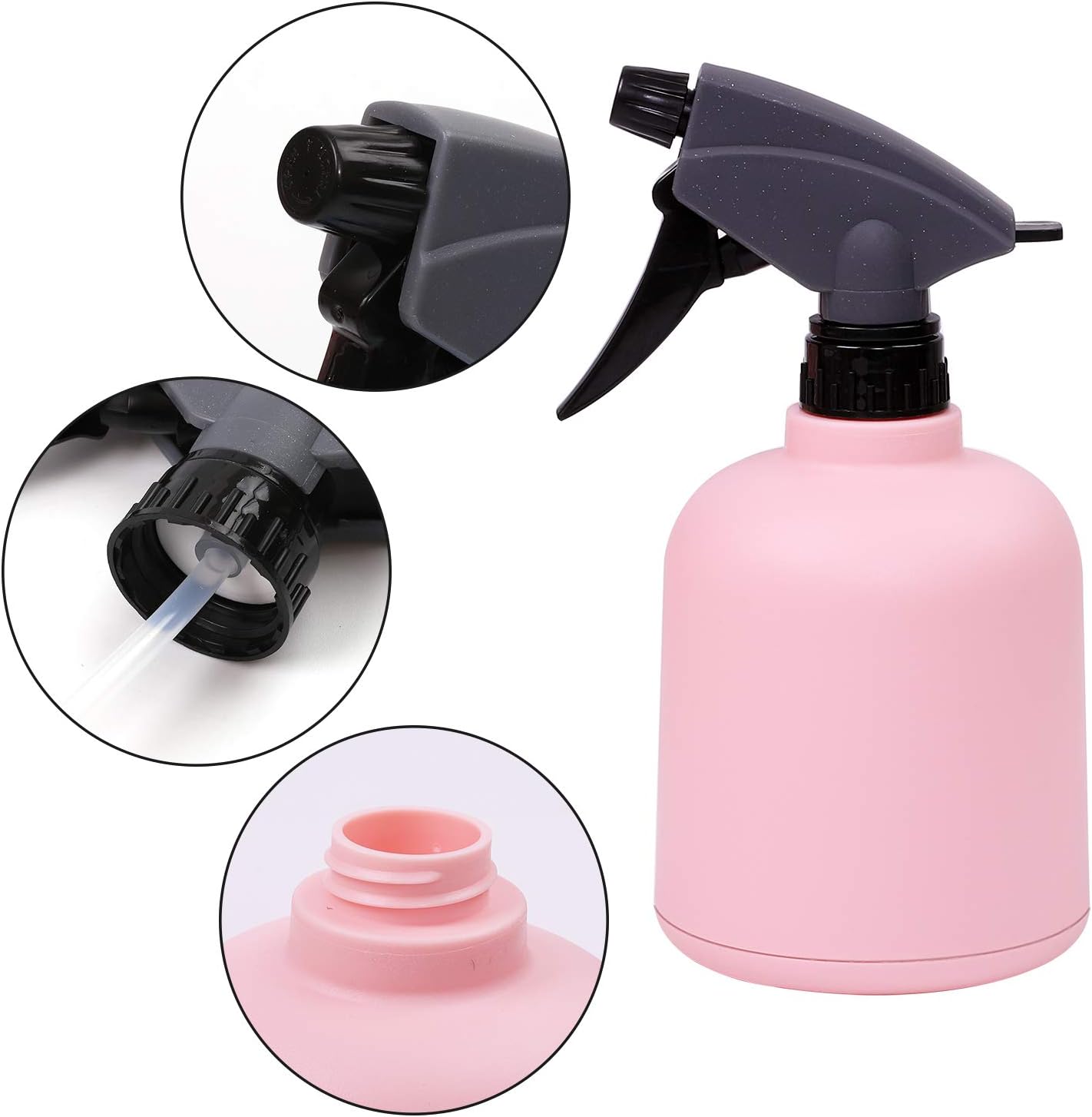 URATOT 1 Piece Pink Plastic Spray Bottle Empty Spray Bottle Colorful Bottles for Gardening, Cleaning, 600ml