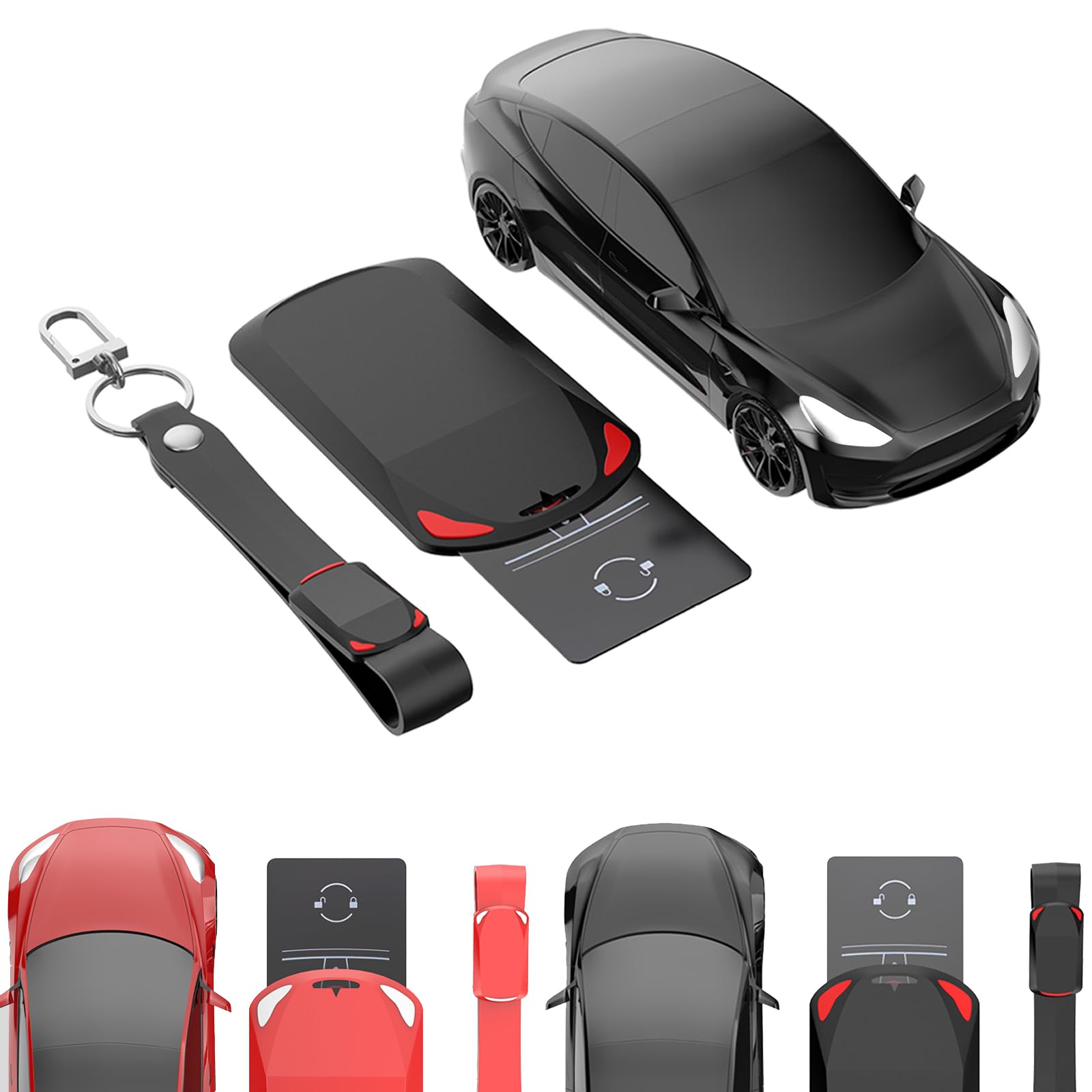 ACCTONE Key Card Holder for Tesla: 2Pack Silicone Card Key Holder Soft Key Protector Cover Accessories Compatible with Tesla Model Y 3 S X