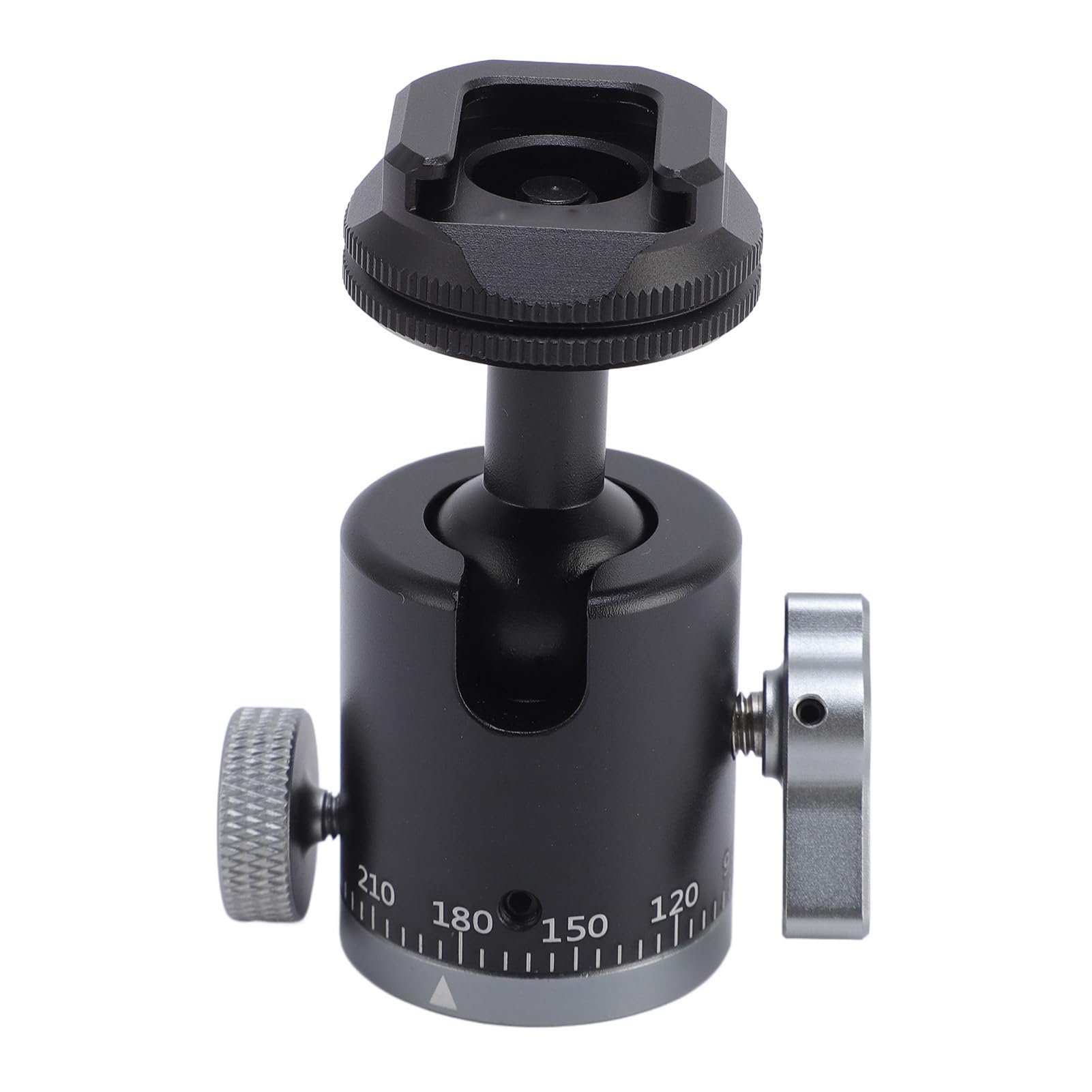 1/4 Inch Camera Ball Head, Metal Ball Head Camera Mount with 1/4 Inch Screw Hole, Cold Shoe Mount, 360° Rotation, for Monopod, DSLR, Camera