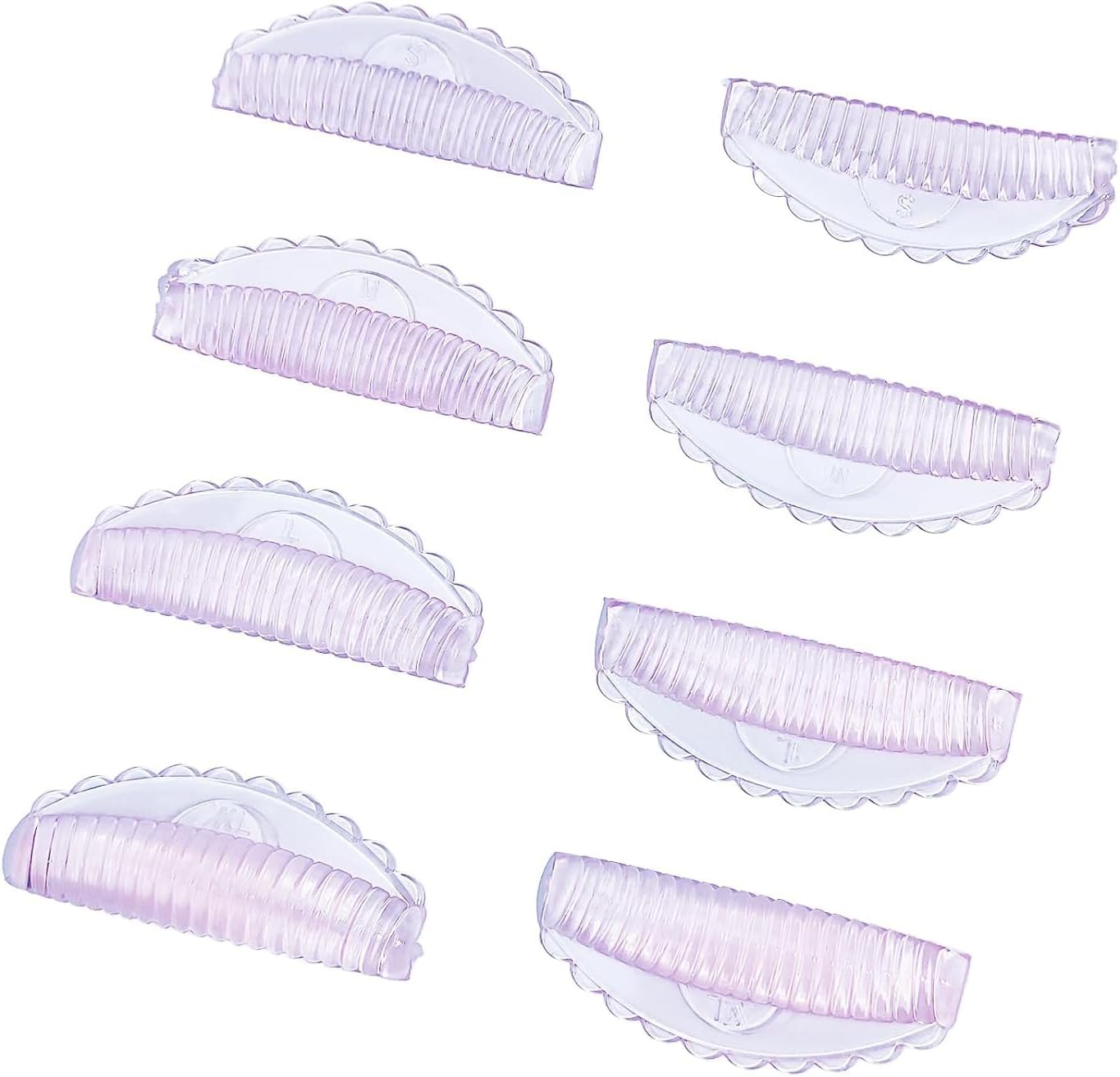 Pack of 8 Eyelash Extender Pads, 4 Sizes, Silicone Eyelash Shield Pads with XS/S/M//L/XL, Reusable Lash Lift Shields Pads, Eyelash Lifting Accessories for Living Room and Home