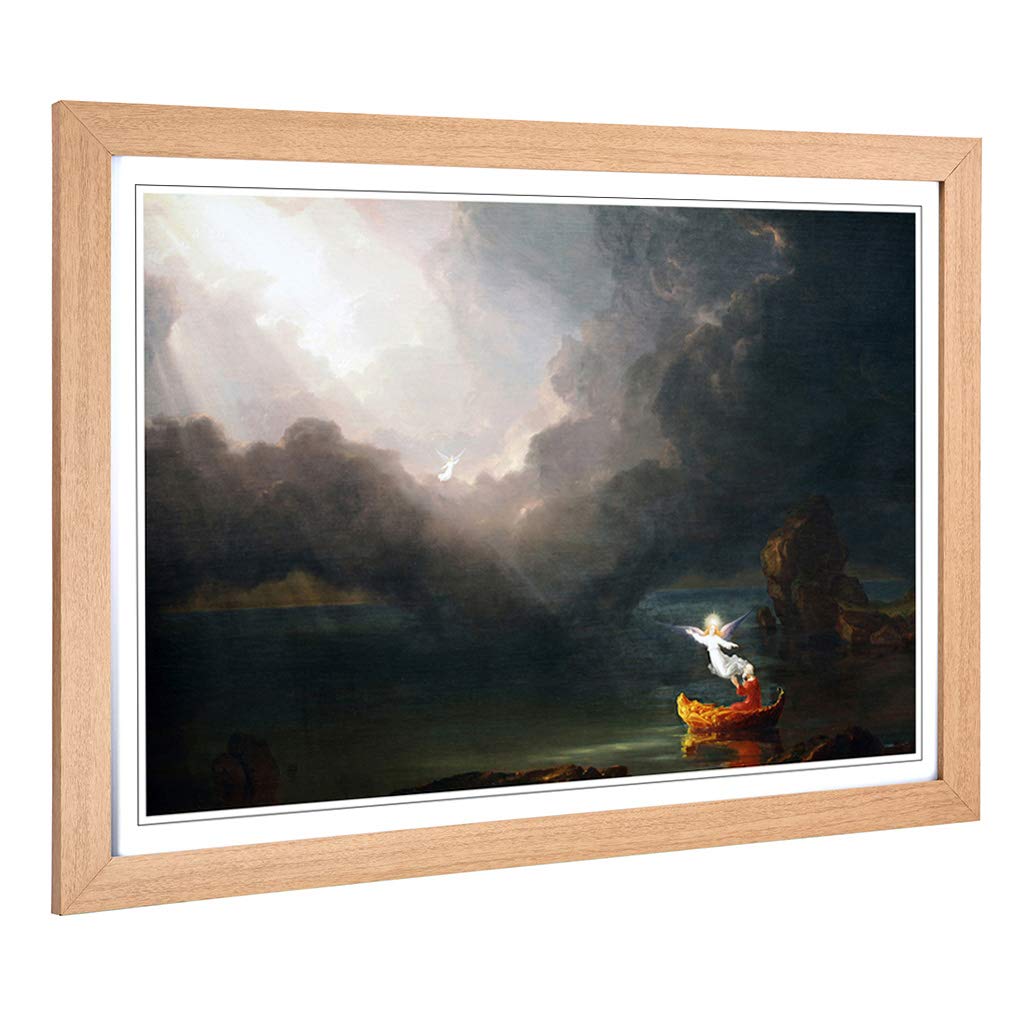 Big Box Art Framed Print of Thomas Cole Voyage of Life Old Age Design | Wall Art Picture | Home Decor for Kitchen, Living Room, Bedroom, Hallway, Oak, A2 / 24.5x18 Inch / 62x45cm