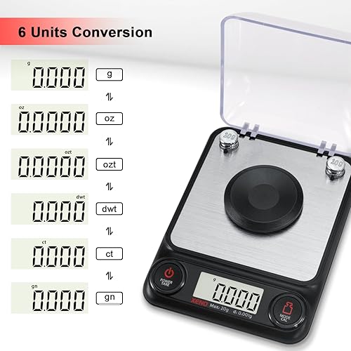 Miniatura 4 de Báscula digital miligramos de 200.00 oz de precisión, pequeña báscula de bolsillo para joyería, gramo digital y onzas, báscula digital de gramos con