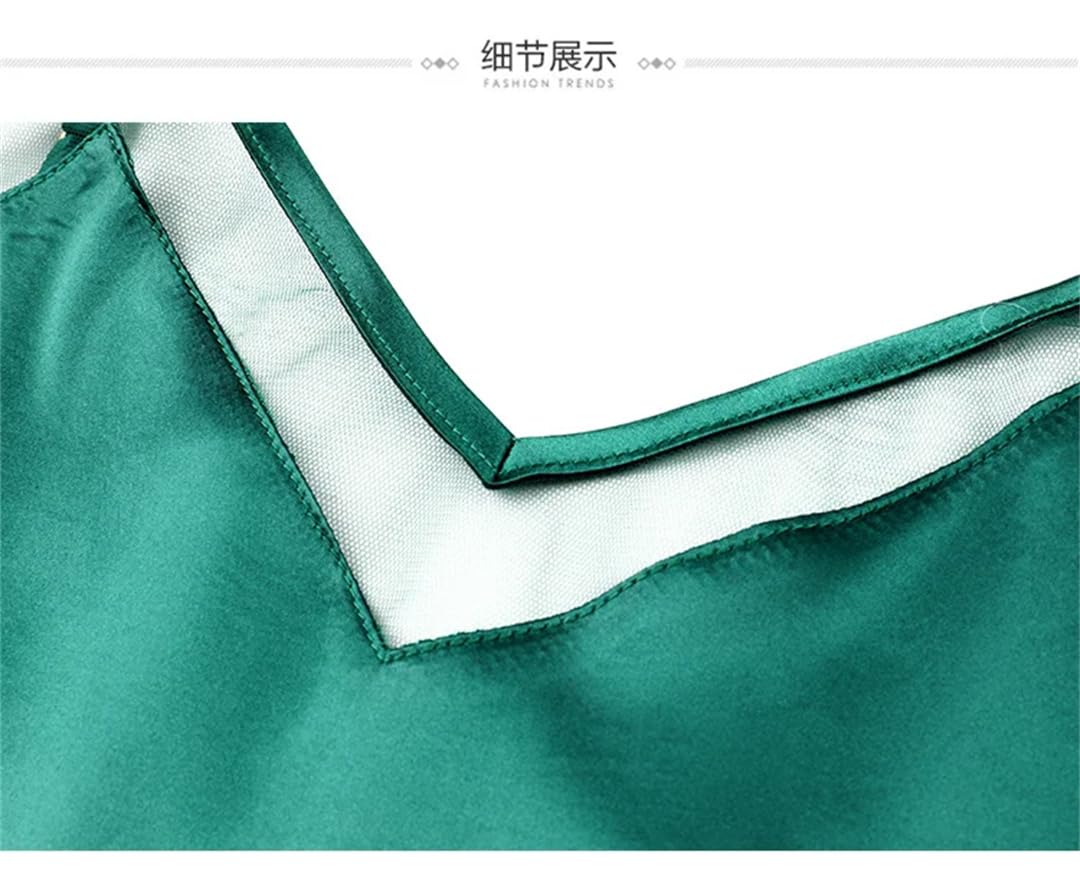 Top estivo da donna in raso corto con scollo a V sottile in seta tinta unita senza schienale