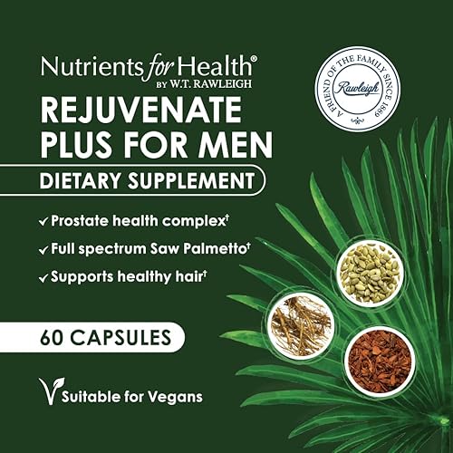 Miniatura 3 de Rawleigh Rejuvenate Plus para hombres 60 cápsulas - Suplemento de próstata para la salud masculina con palma enana, concentrado de semillas de