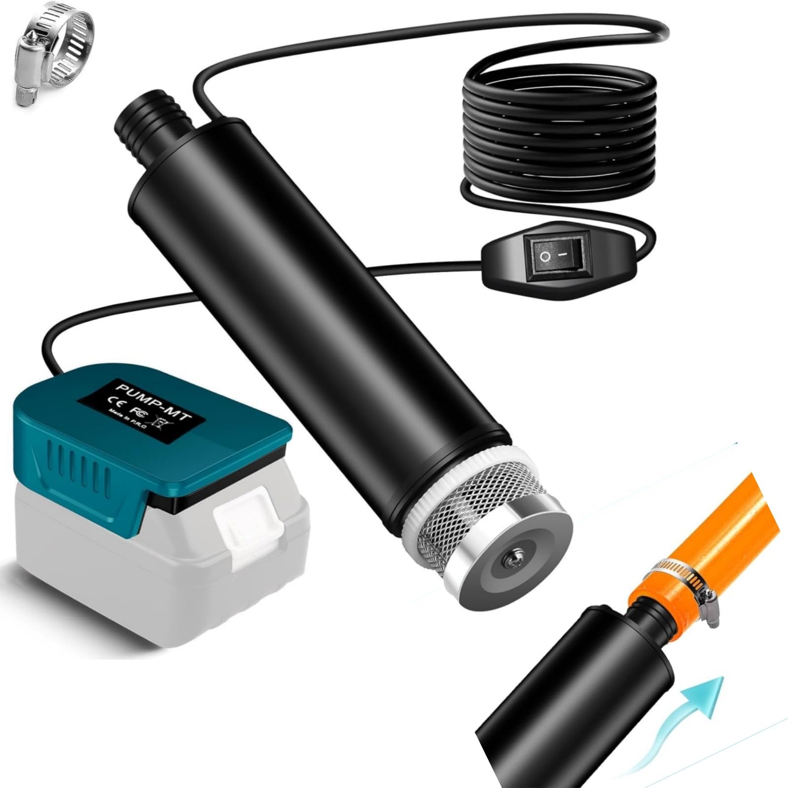 Mini-Wasserpumpe für Makita 18V LXT-Akku, 635 GPH Kabellose 100W Wassertransferpumpe für Pool, Garten, Aquarium (ohne Akku)