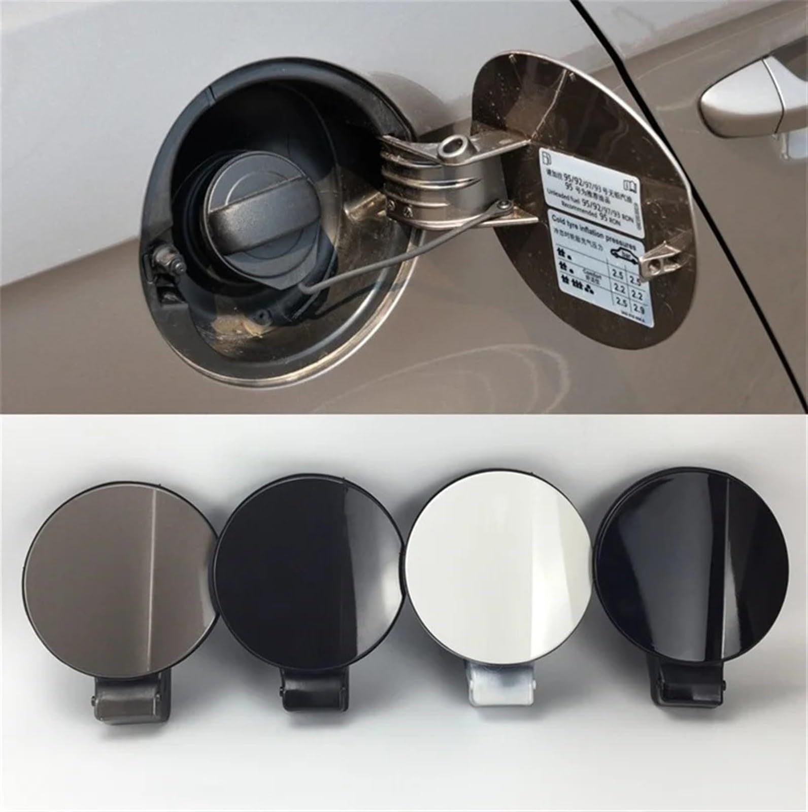 Weiß Schwarz Tankdeckel Tankdeckel Tankklappe, for Passat B7 CC 3AD809857 3AD 809 857 Tankverschlüsse(B7 Black)
