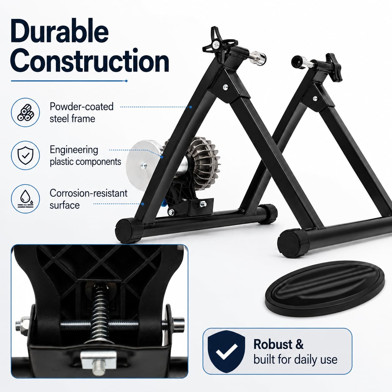 Home Trainer Bicicleta Entrenador de Bicicleta Home Trainer Diseño Ajustable Fluid Bike Trainer Banco de Entrenamiento de Bicicleta Fluido,Adecuado para Bicicletas de 26-29 Pulgadas, Bicicletas de