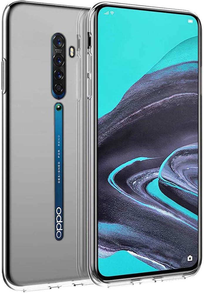 PaceBid OPPO Reno 2 Case –Slim Premium Soft Silicone Bumper Case Transparent Rubber Cover for OPPO Reno 2