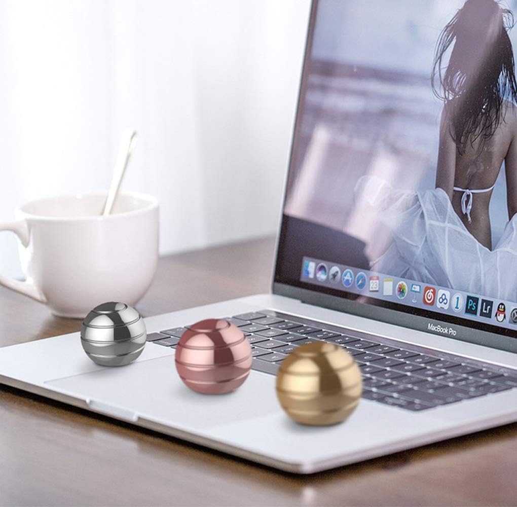 Panshi Metal Kinetic Desk Toy, Optical Illusion Fidget Spinning Top Ball, Unique Executive Stress Relief Gift for Adults & Kids