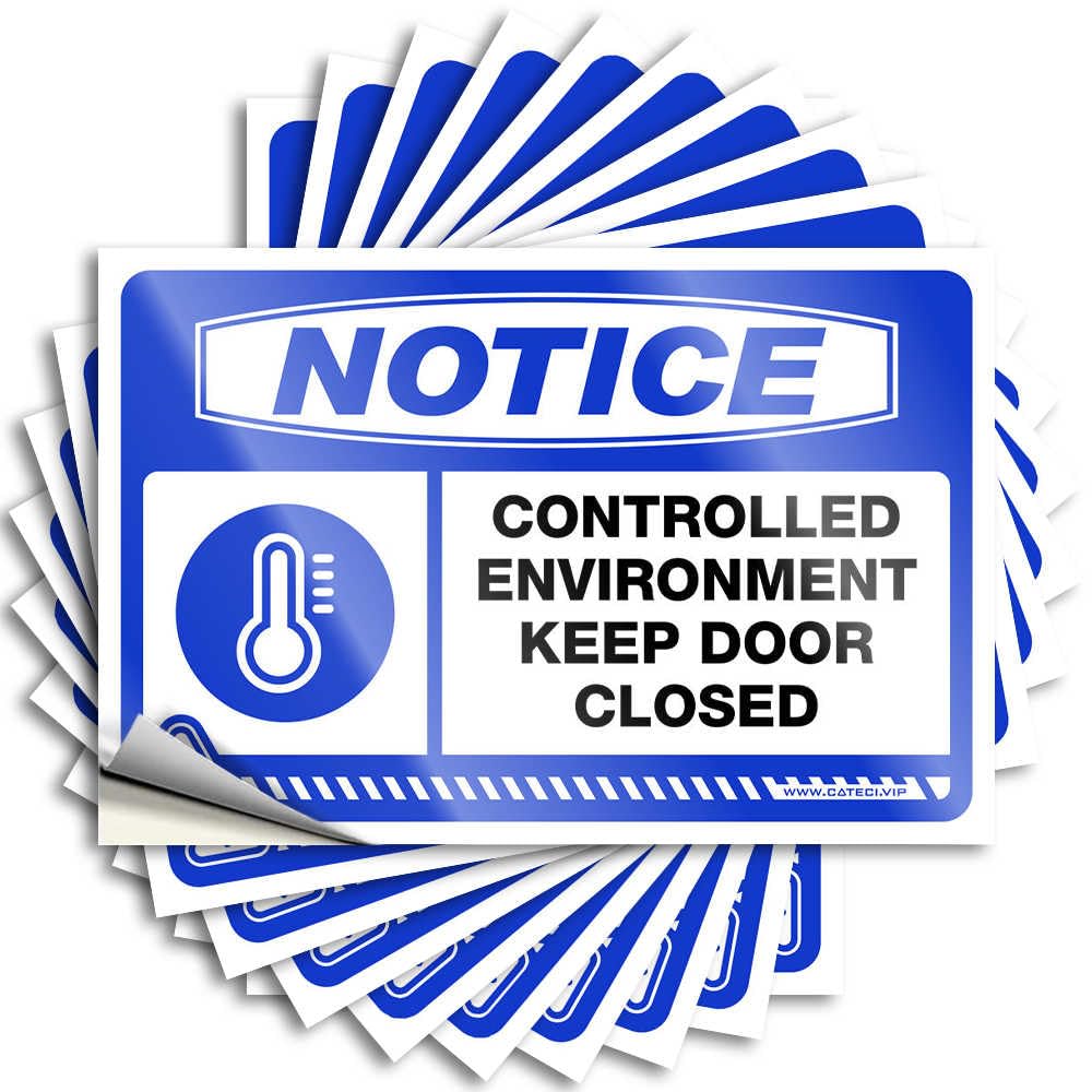 Porch Decorations Outdoor Hard Bumper | Notice Controlled Environment Keep Door Closed New for Best Decor(6X9CM)