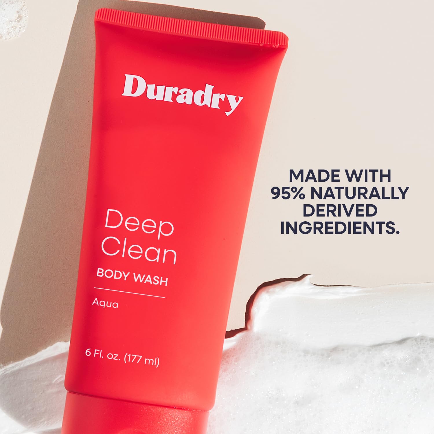 Duradry Deep Clean Body Wash for Women and Men – Odor control, Deep Cleansing, Nourishes, and Moisturizes Skin, Made with Natural Ingredients – Aqua Fragrance, 6 Fl Oz